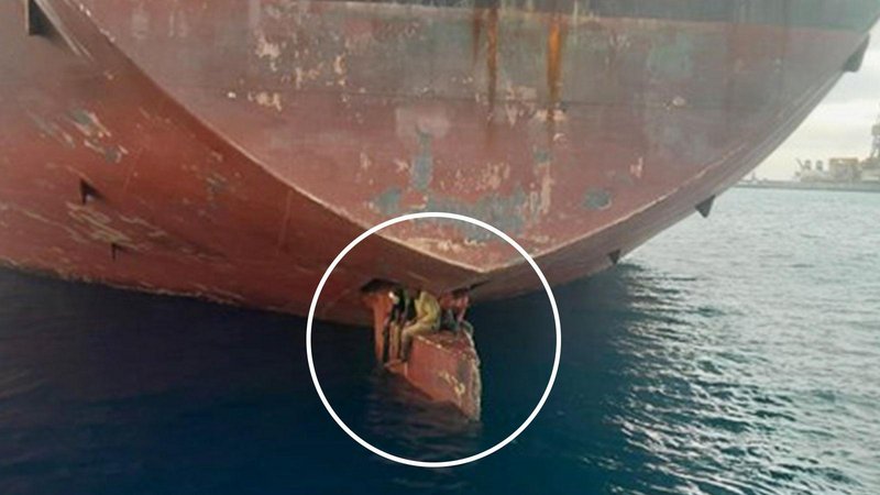 Stowaways spent 11 days on an oil tanker’s rudder as it sailed from Nigeria to the Canary Islands