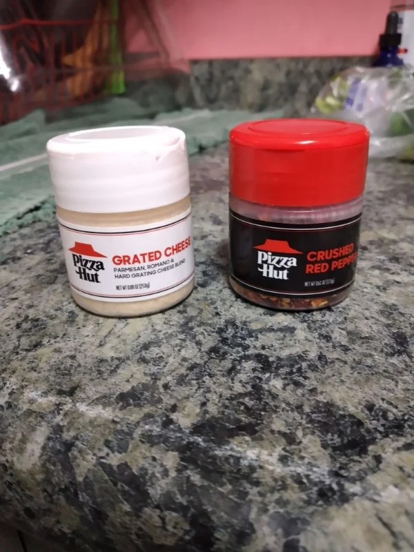 “My Pizza Hut started giving out shakers instead of packets with our order.”