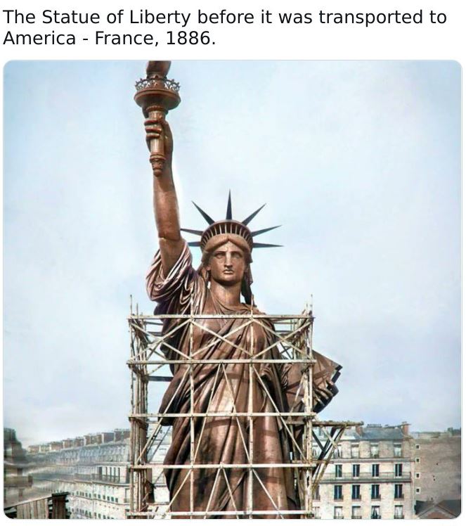 Historical pictures - The Statue of Liberty before it was transported to America France, 1886.