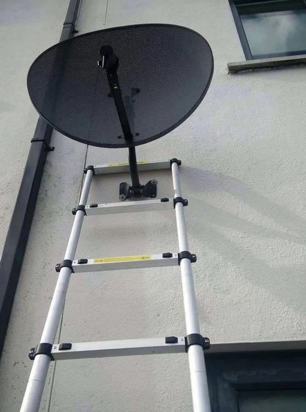 home improvment fails - sky dish ladder
