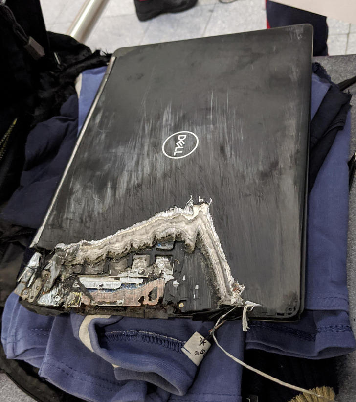 ’’My laptop was run over by an airport baggage cart.’’