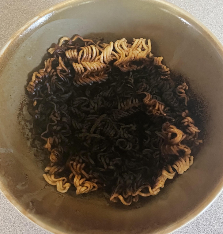 ’’My 8-year-old remembered to take the foil flavor packet out! She forgot to add water...’’