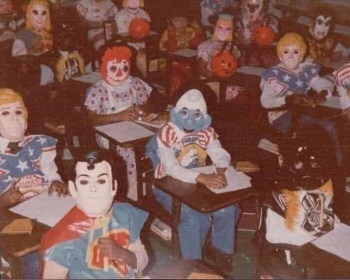 wtf pics from history - 80s classroom halloween costumes