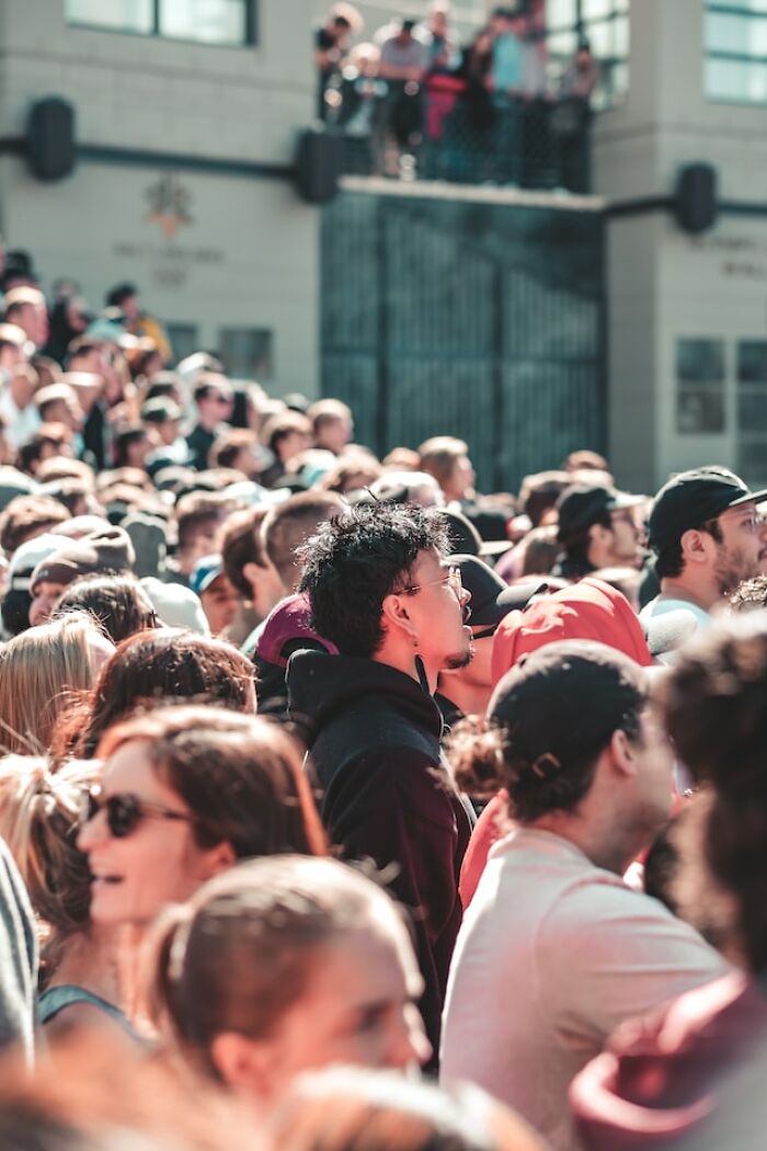 If you're in a crowd that's packed almost uncomfortably tight, ask yourself: If my shoe fell off right now, would I be able to retrieve it? Or would I just never see it again? if the latter, GTFO of that crowd.