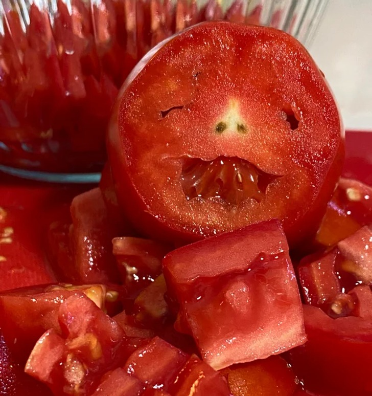 “My tomato has a face.”