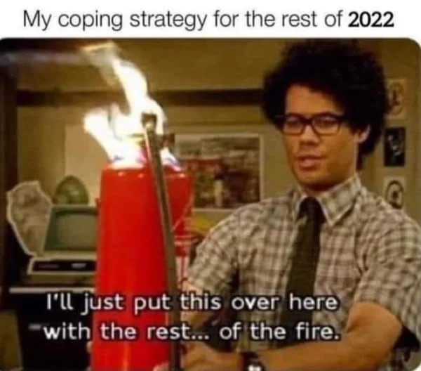 too true memes -  drink - My coping strategy for the rest of 2022 I'll just put this over here with the rest... of the fire.