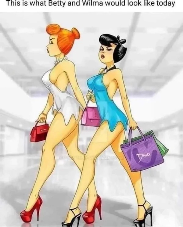 spicy memes for Thirsty Thursday - cartoon - This is what Betty and Wilma would look today 10 Farmako Dind