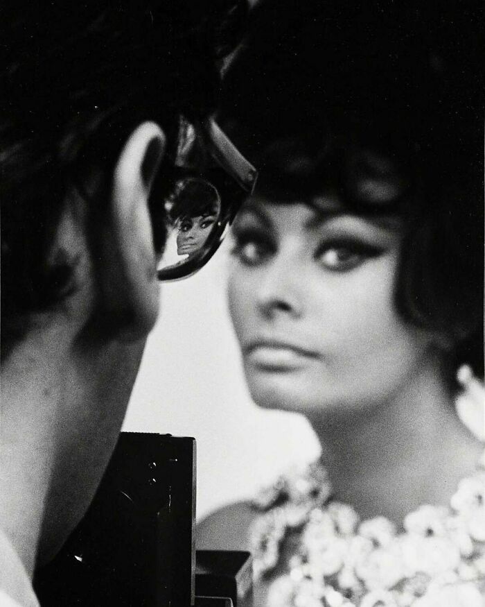 Richard Avedon And Sophia Loren At His New York Studio, 1966.