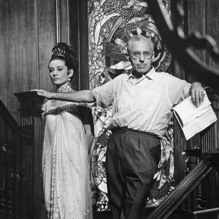 George Cukor Directing Audrey Hepburn In The Embassy Ball Scene In My Fair Lady, 1964