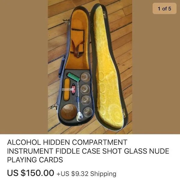 Insane Things That Sold Online - Alcohol Hidden Compartment Instrument Fiddle Case Shot Glas