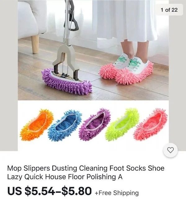 Insane Things That Sold Online - Mop Slippers Dusting Cleaning Foot Socks Shoe Lazy