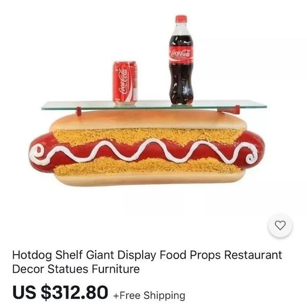 Insane Things That Sold Online - CocaCola Hotdog Shelf Giant Display Food Props Restaurant Decor Statues Furniture