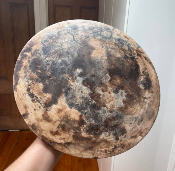 “After 5 years of use, my pizza stone looks like the moon.”