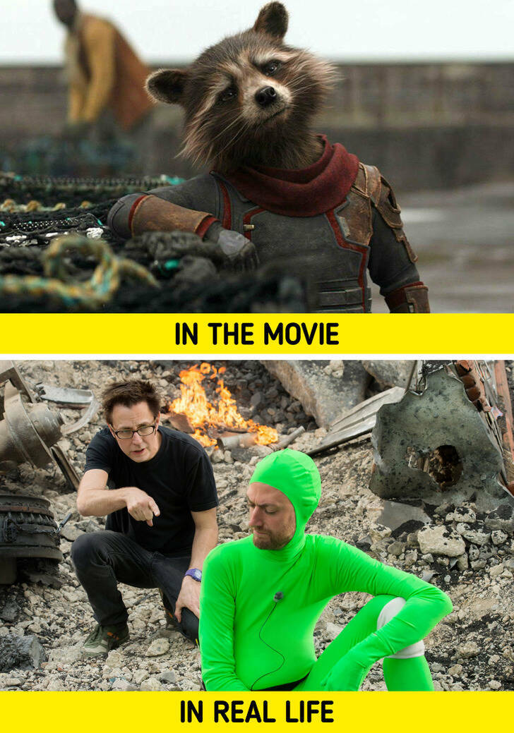 Behind-The-Scenes Photos - sean gunn guardians of the galaxy rocket - In The Movie In Real Life 1