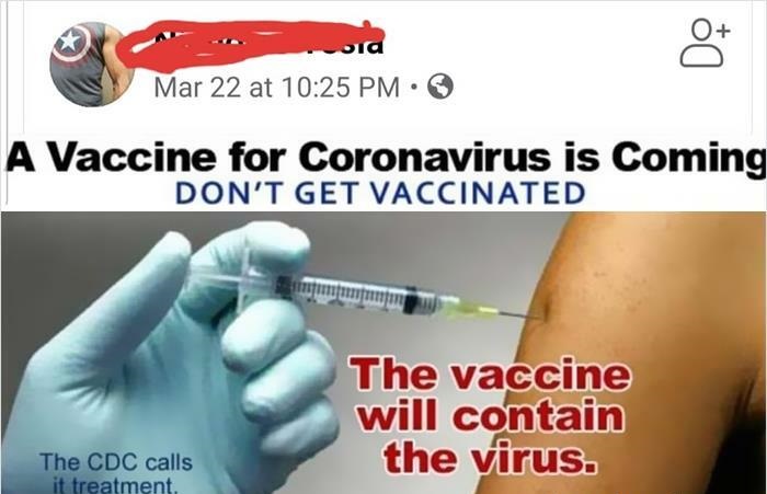 Posts Filled to the Brim With Stupidity - A Vaccine for Coronavirus is Coming Don'T Get Vaccinated The Cdc calls it treatment. Do The vaccine will contain the virus.