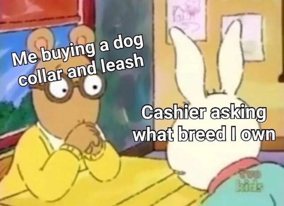 spicy memes for tantric tuesday - me buying a dog collar and leash meme - So Cashier asking what breed I own Me buying a dog collar and leash kids