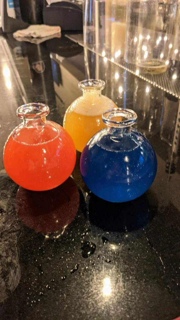 “This Gaming themed restaurant puts their drinks in ‘potion’ glasses.”