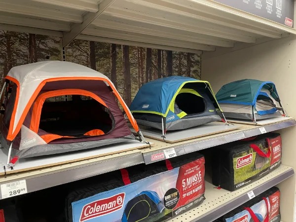 “These mini tent displays at Academy Sports.”