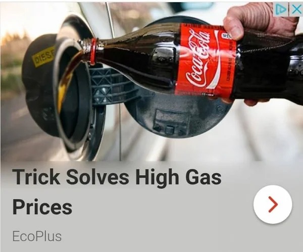 wtf ads - trick to save gas - Diese wehiww Trick Solves High Gas Prices EcoPlus 200 Ex >
