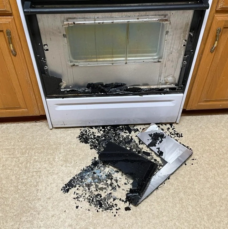 "If the outer glass layer of the oven explodes."