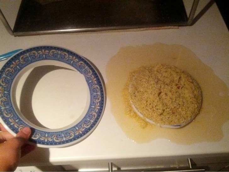 “Trying to have a plate of ramen.”