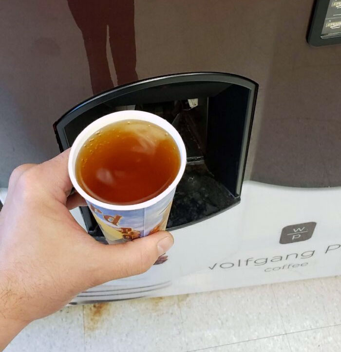 This Is The "Black" Coffee I Just Ordered From The Vending Machine At My Work. Good Morning To Me