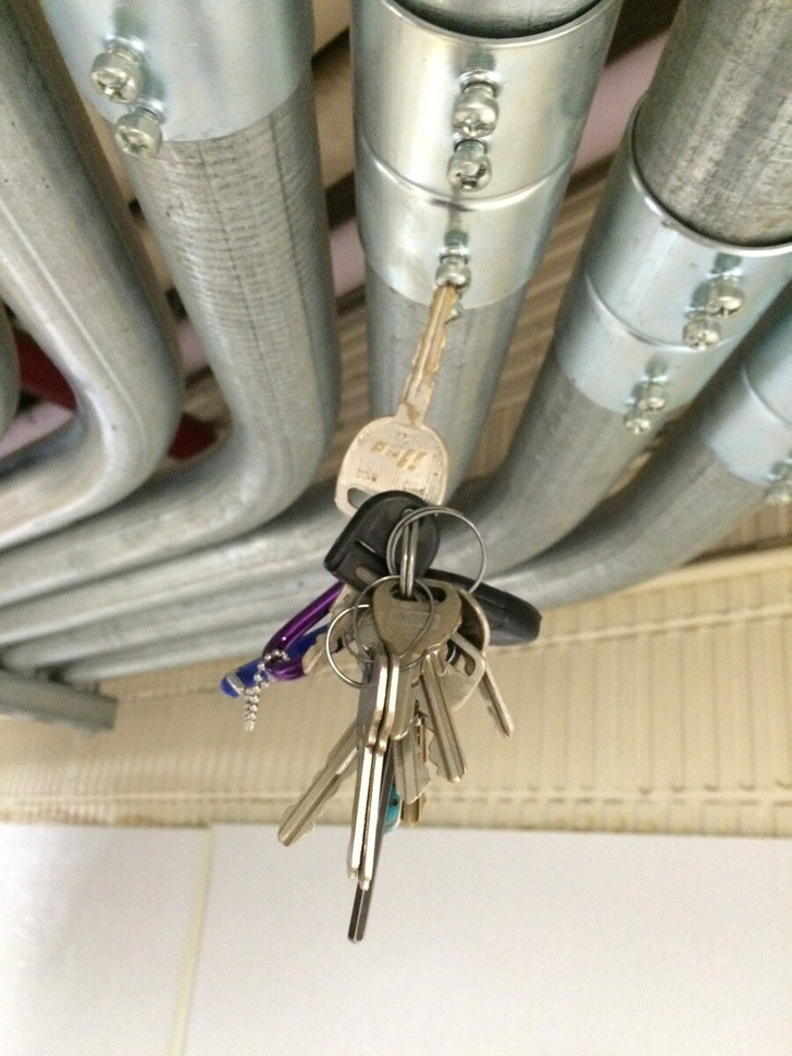 “A friend tried to toss the keys to me, and it got stuck to the roof piping.”