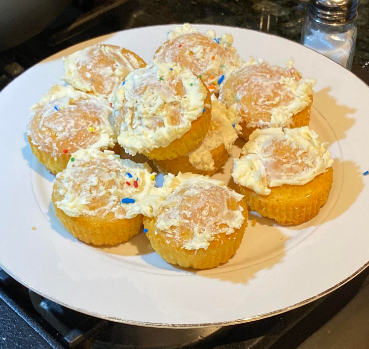 “Wife made cupcakes, my 8-year-old ate the frosting.”