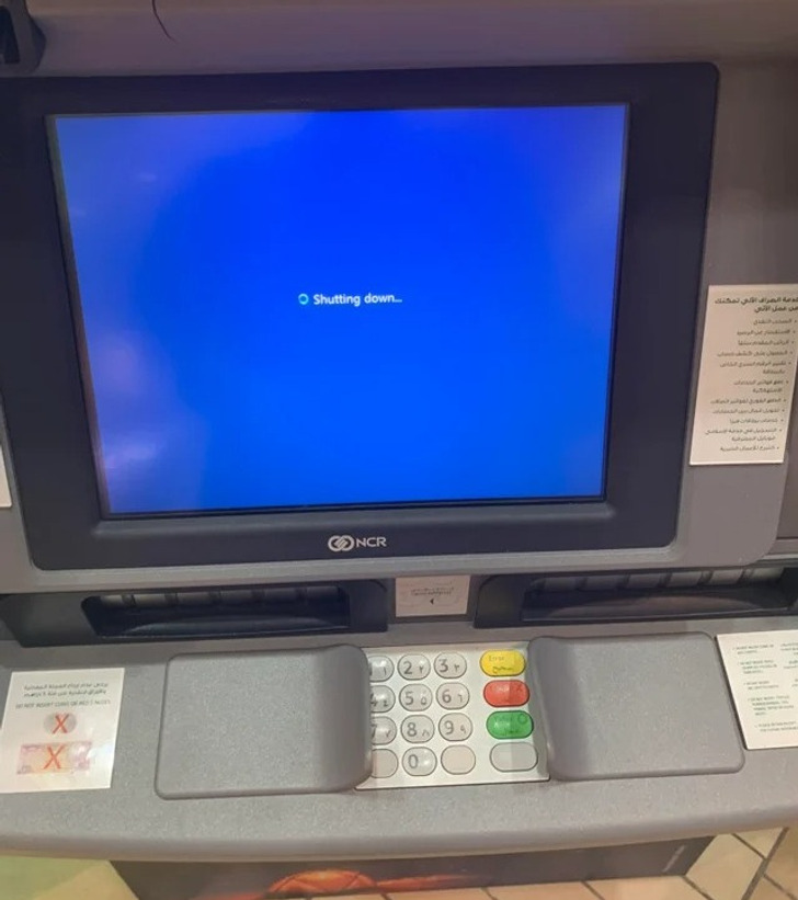 “ATM shut down with my card in it.”