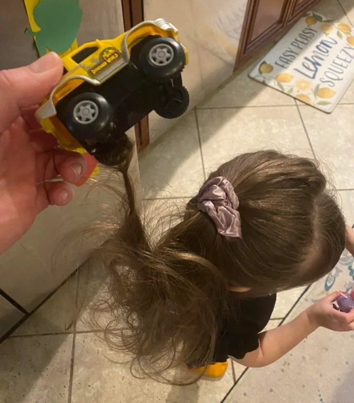 “Had to give my daughter a bit of a haircut today.”