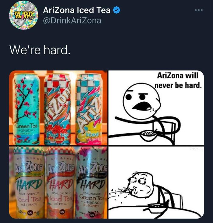 Cringe online ads - art - Thirsty Thirty com We're hard. Green Tea Ginseng AriZona Iced Tea riZon