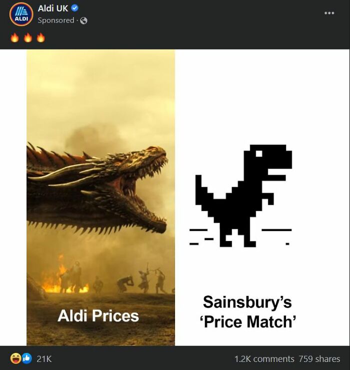 Cringe online ads - Illa Aldi Uk Aldi Sponsored 21K Aldi Prices 4 L Sainsbury's 'Price Match' 759