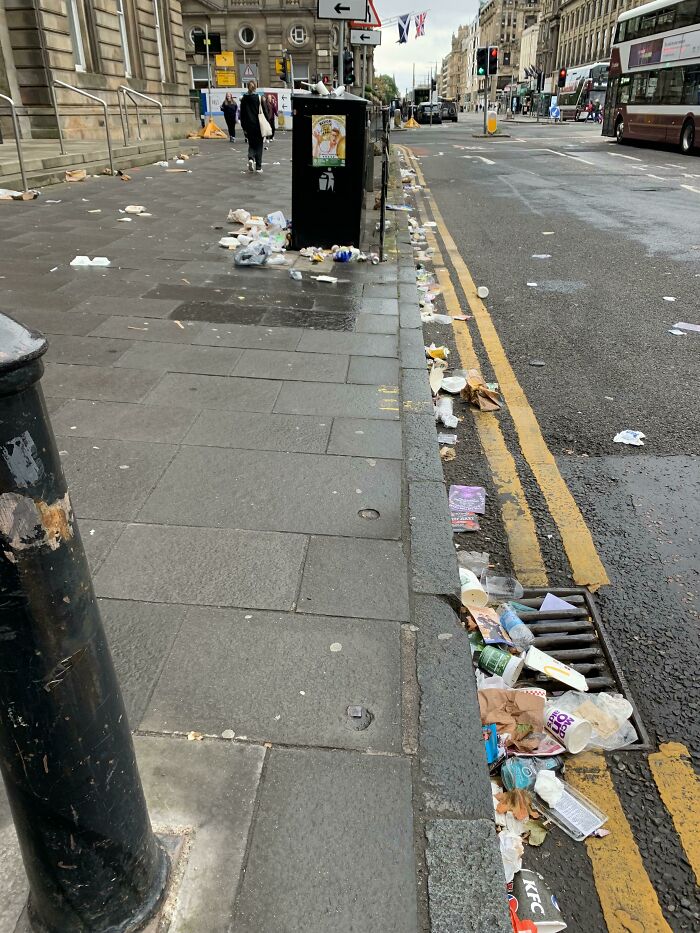There Is An 11-Day Bin Man Strike In Edinburgh, And This Is Only Day Two. Most Of The City Is Like This.