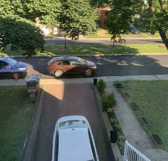 Trashy Behavior - parking in front of a driveway
