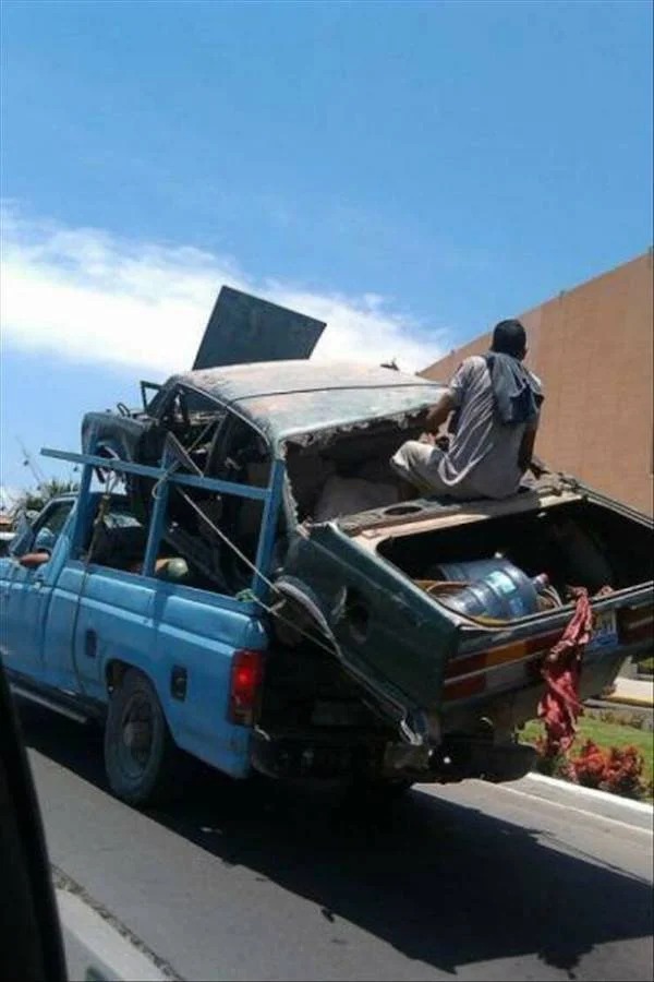 I guess that's taking "pick up truck" quite literally. 
