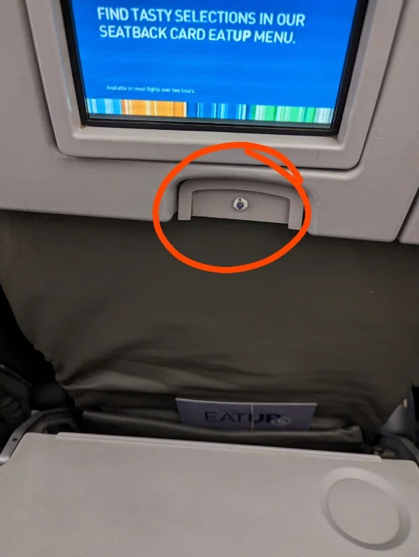 “This clip was broken off in my assigned seat on a Christmas Eve flight. We couldn’t take off until it was repaired by a licensed mechanic.”