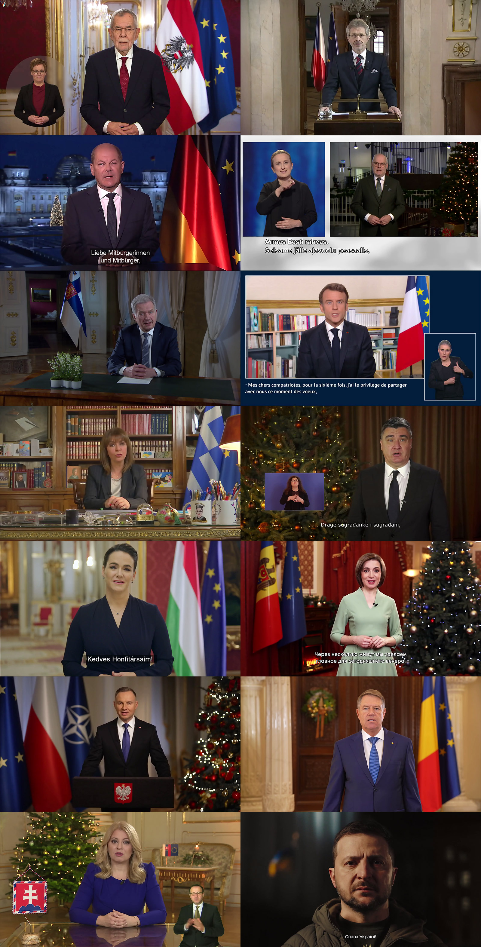 2023’s New Year’s Eve TV address in some European countries
