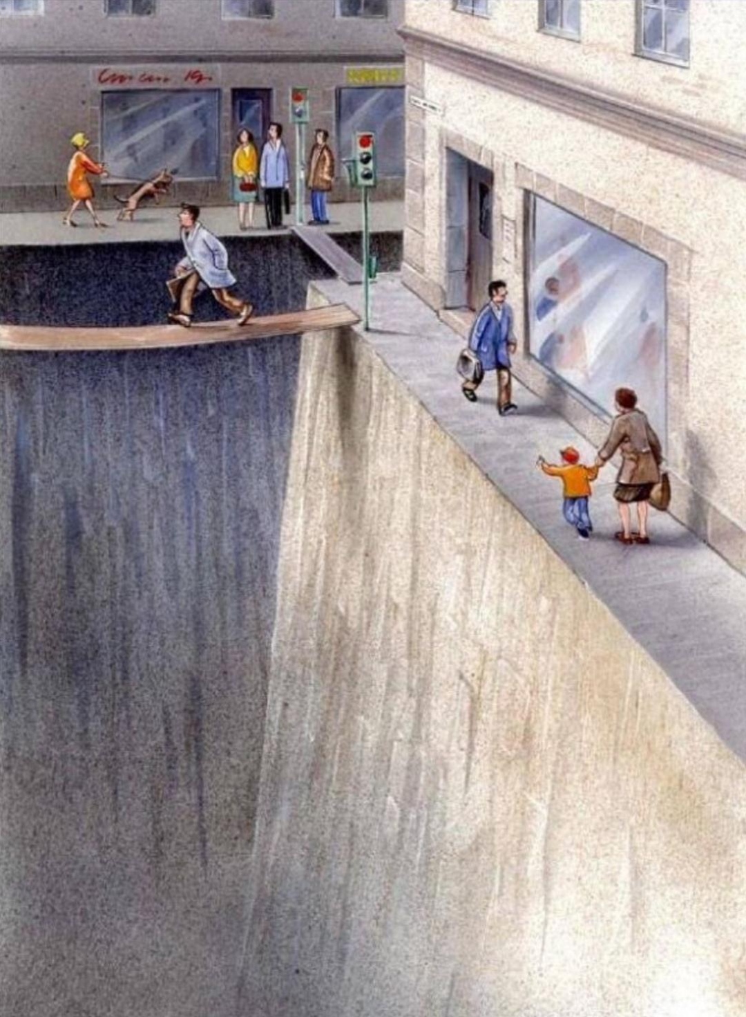 How much public space we’ve surrendered to cars. Swedish Artist Karl Jilg illustrated.