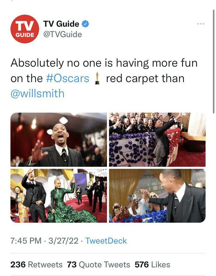 aged poorly  - media - Tv Tv Guide Guide Absolutely no one is having more fun on the red carpet than 32722 TweetDeck 236 73 Quote Tweets 576