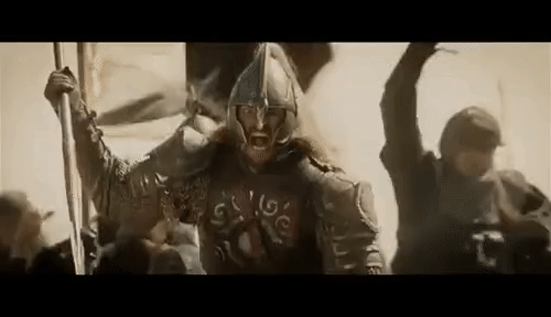 movie mistakes - eomer charging - Gang.