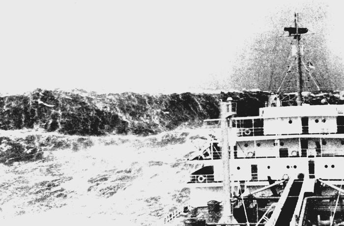 The first man to report a rogue wave was Jules Dumont d'Urville in 1826, d'Urville was then publicly ridiculed because such a wave was believed impossible. A rogue wave was not measured until 1995 and the lack of earlier reporting is likely due to few wooden ships surviving the encounter.