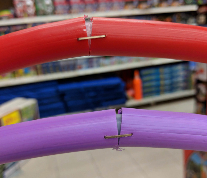 “Thought this was a broken hula hoop at my local store until I picked up another. Turns out it’s the actual design.”