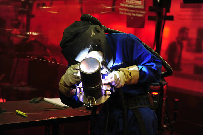When arc welding, you must protect all your skin from the light, not just your eyes. The light is the real danger, not the heat. Welding unprotected is like putting your face right in front of a tanning bed of steroids.