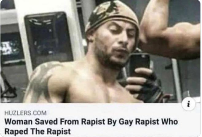 WTF news headlines - barechestedness - Huzlers.Com Woman Saved From Rapist By Gay Rapist Who Raped The Rapist i