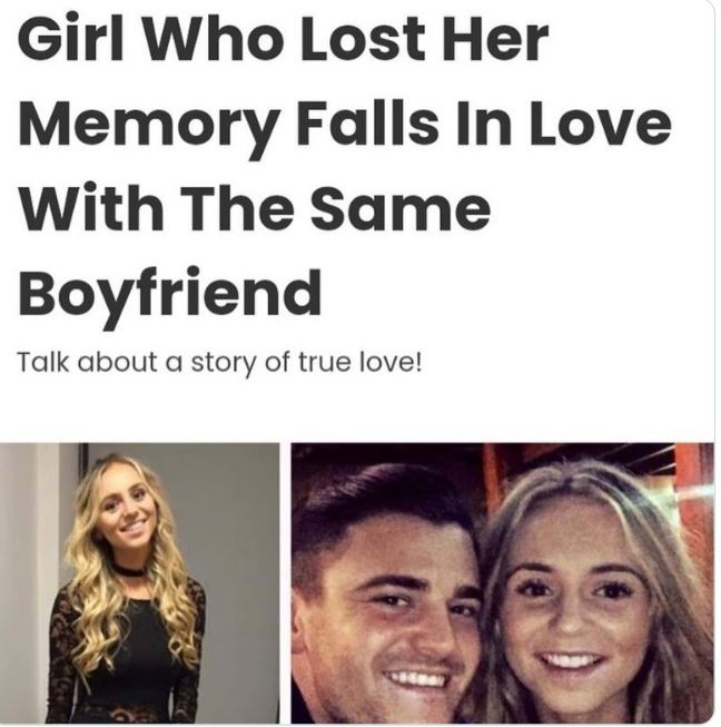 WTF news headlines - friendship - Girl Who Lost Her Memory Falls In Love With The Same Boyfriend Talk about a story of true love!