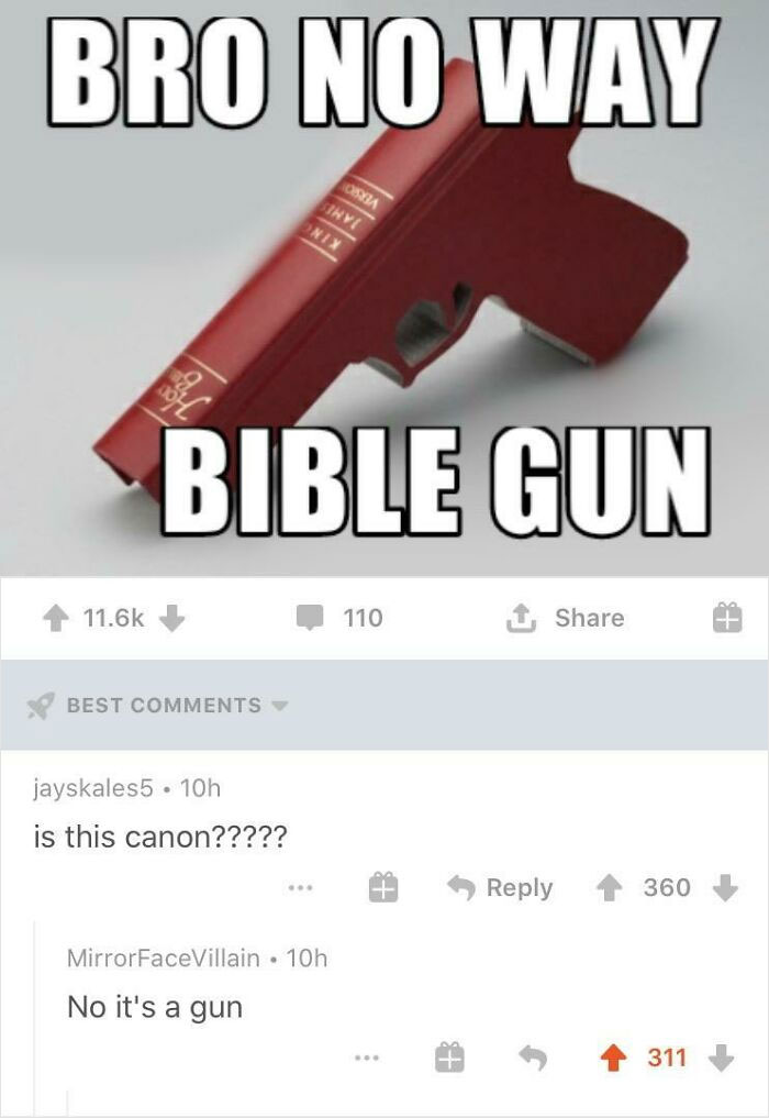 Funny Comments - No it's a gun