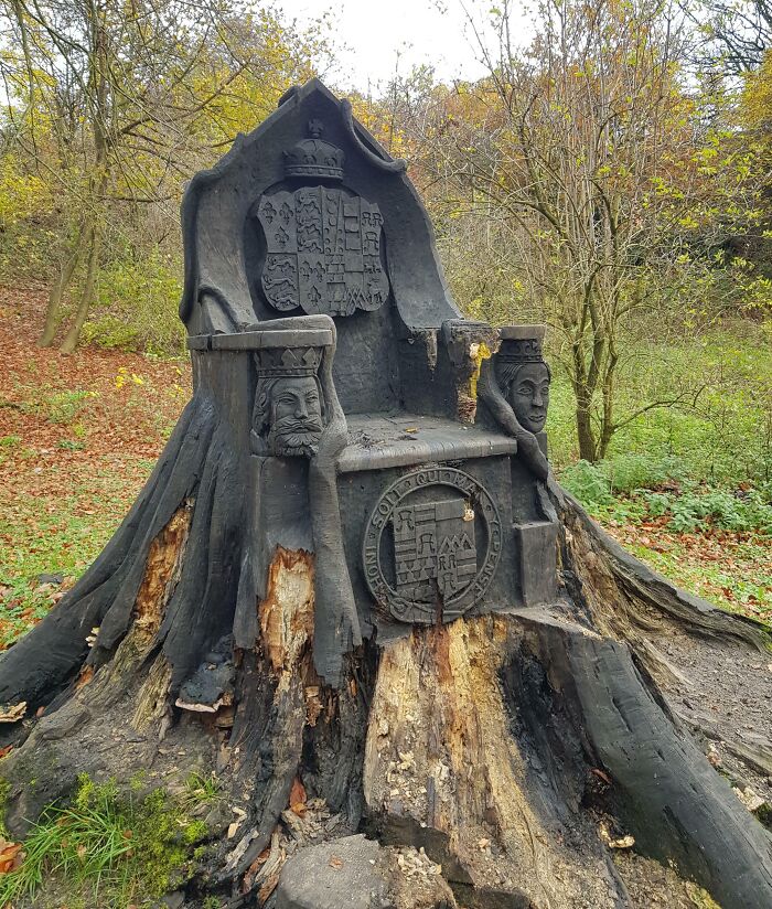 This Wooden Throne In An English Woodland