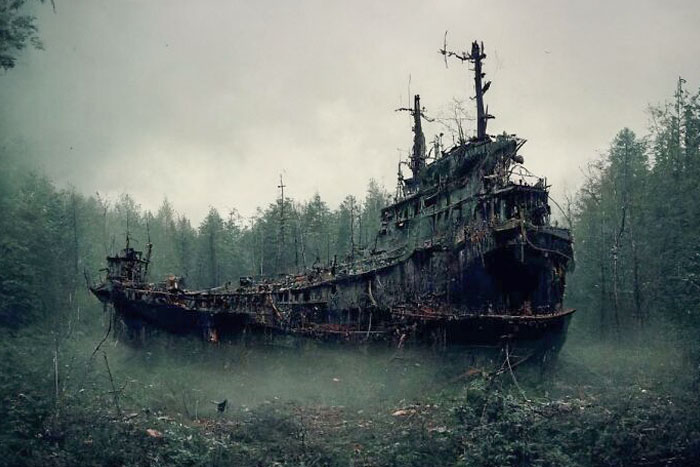 This Abandoned Ship In The Middle Of A Forest