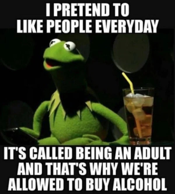 relatable memes - Humor - I Pretend To People Everyday It'S Called Being An Adult And That'S Why We'Re Allowed To Buy Alcohol