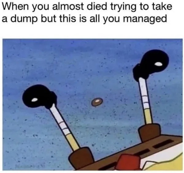 relatable memes - used memes - When you almost died trying to take a dump but this is all you managed